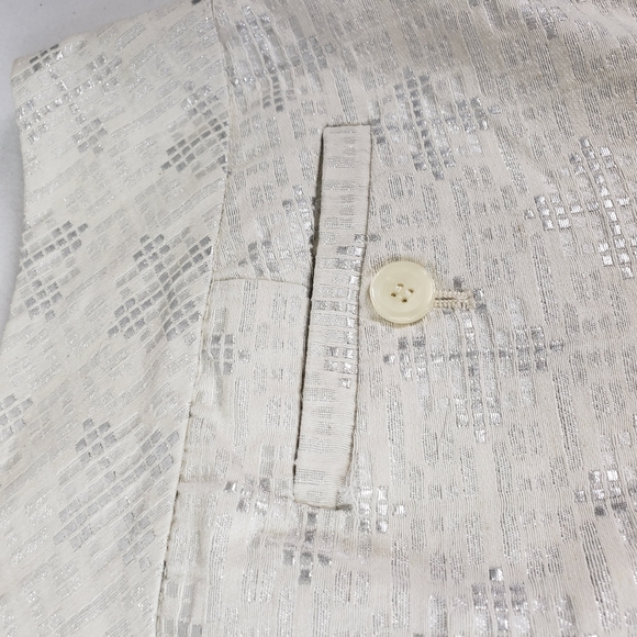 The Limited Cassidy fit women's short size 8 classy silver sheen ecru band waist - Picture 10 of 13